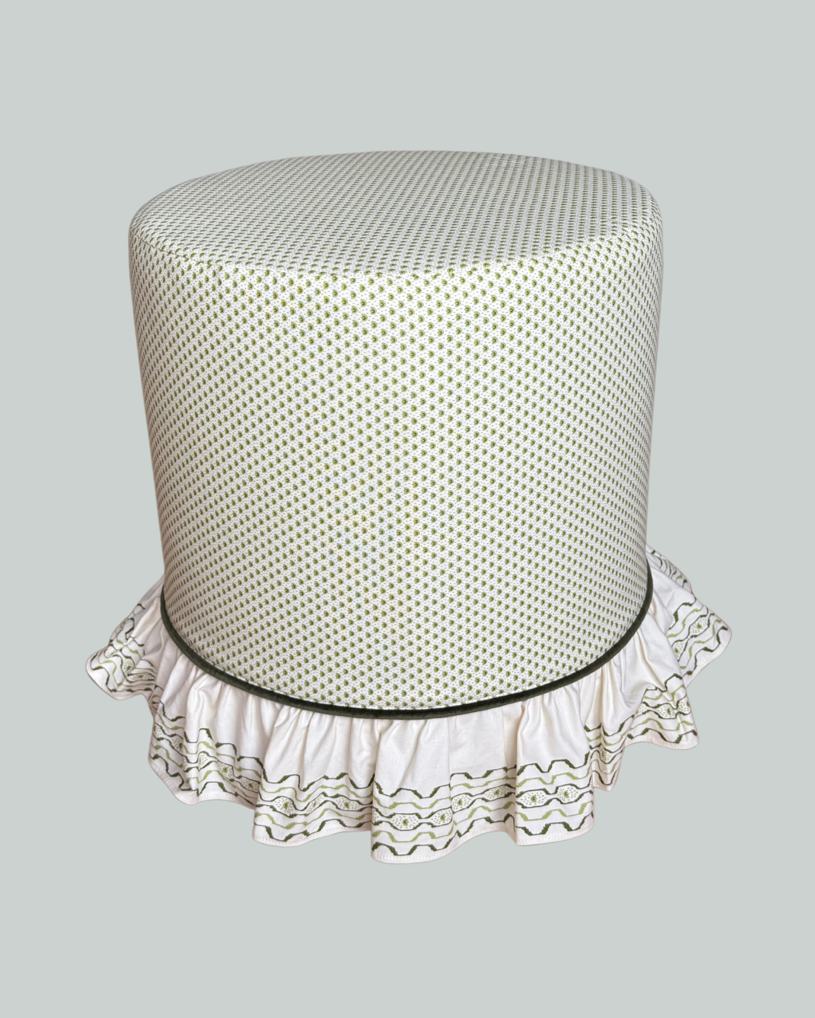 Ruffle Stool in Green