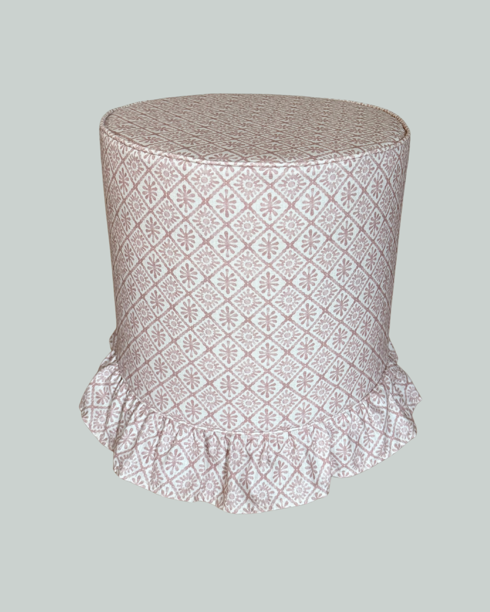 Ruffle Stool in Pink