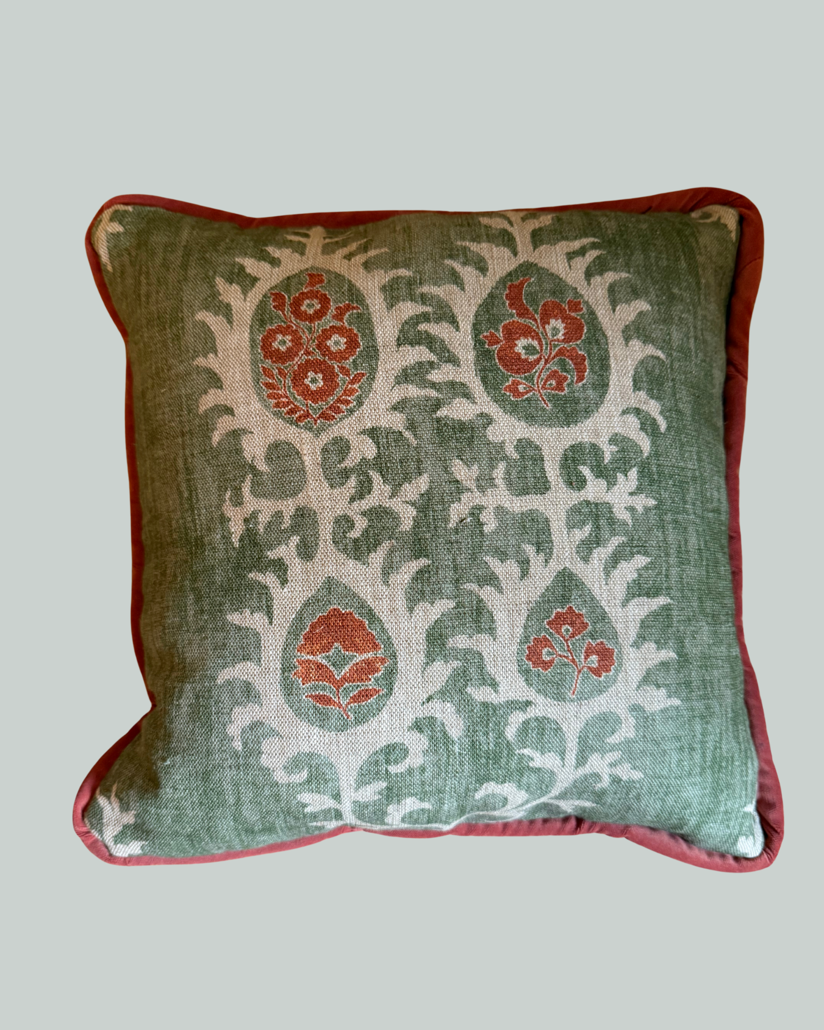 Set of Cushions - Lewis and Wood Tribal in Limpopo Green